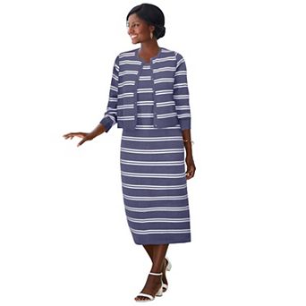 Jessica London Women's Plus Size Two Piece Sweater Dress Set