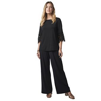 Jessica London Women's Plus Size Lace Applique Top