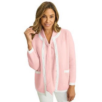 Jessica London Women's Plus Size Tipped Boxy Cardigan