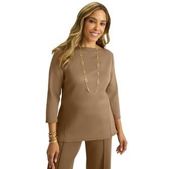 Jessica London Women's Plus Size Perfectease Boatneck Top