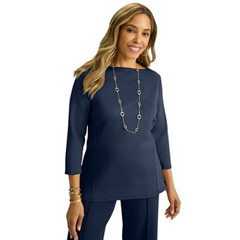 Jessica London Women's Plus Size Perfectease Boatneck Top