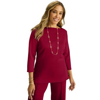 Jessica London Women's Plus Size Perfectease Boatneck Top