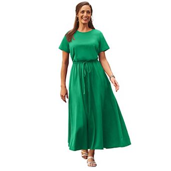 Jessica London Women's Plus Size Drawstring Maxi Dress