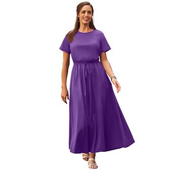 Jessica London Women's Plus Size Drawstring Maxi Dress