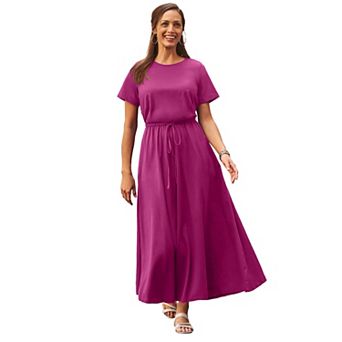 Jessica London Women's Plus Size Drawstring Maxi Dress