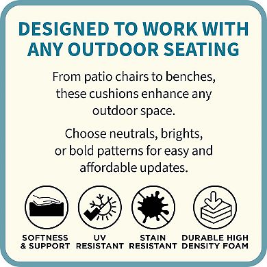 BrylaneHome Bh Outdoor Performance Set Of 4 Stacking Chair Pads