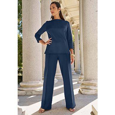 Jessica London Women's Plus Size Perfectease Wide Leg Pant