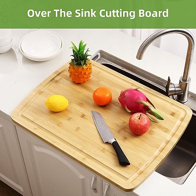Extra Large Organic Cutting Board, Meal Prep & Serving Wooden Cutting Board for Kitchen