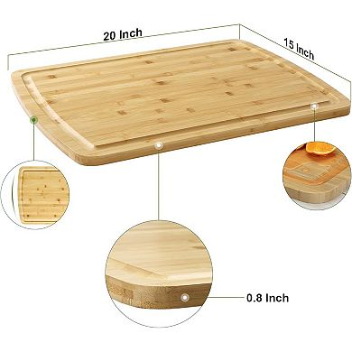 Extra Large Organic Cutting Board, Meal Prep & Serving Wooden Cutting Board for Kitchen