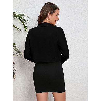 Women's 3/4 Sleeve Cropped Cardigans Sweater Open Front Shrugs