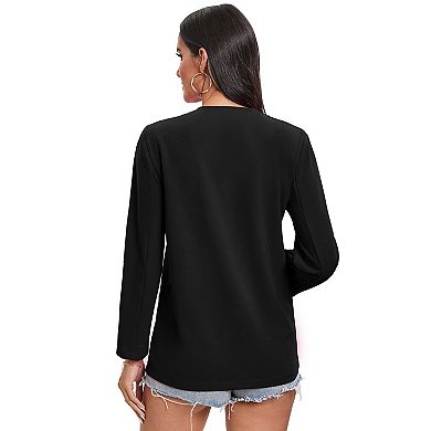 Women's Casual Blazer Long Sleeve Lightweight Open Front Blazer Work Office Blazers Jacket