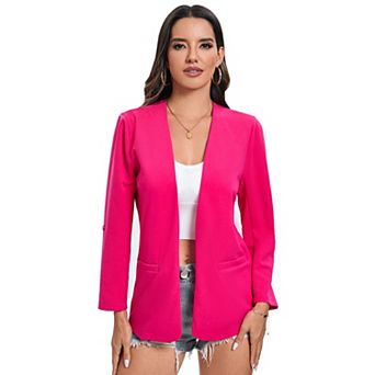 Women's Casual Blazer Long Sleeve Lightweight Open Front Blazer Work Office Blazers Jacket