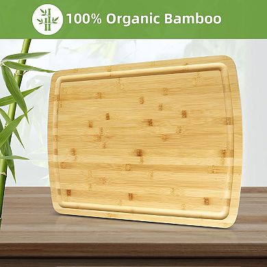 Extra Large Organic Cutting Board, Meal Prep & Serving Wooden Cutting Board for Kitchen