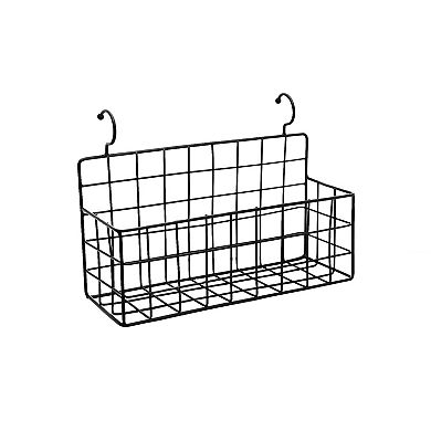 Parisloft Wood Ladder with 5 Removable Metal Black Baskets, Decorative Ladder Shelf, 60.2"H