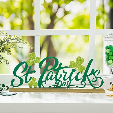 Glitzhome 16"L Elegant St.Patrick's Metal Table Decor