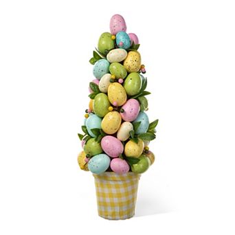Glitzhome 16"H Easter Egg Table Tree Décor with the Base Plastic Basin