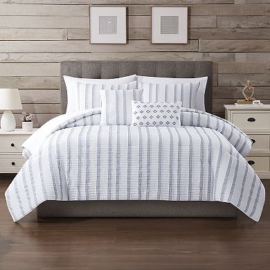 Modern Threads Bianca 5-Piece Jacquard Comforter Set with Decorative Throw Pillows