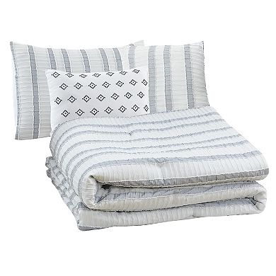 Modern Threads Bianca 5-Piece Jacquard Comforter Set with Decorative Throw Pillows