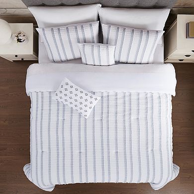 Modern Threads Bianca 5-Piece Jacquard Comforter Set with Decorative Throw Pillows