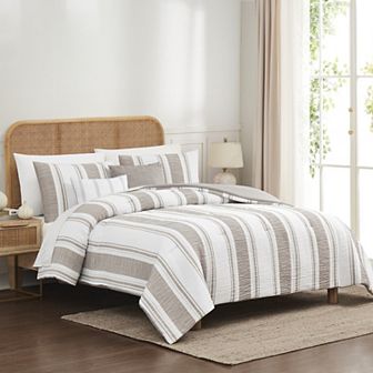 Modern Threads Lonnie 5 pc Jacquard Comforter Set with Decorative Throw Pillows