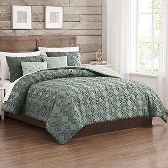 Modern Threads 5 pc Jacquard Comforter Set with Decorative Throw Pillows
