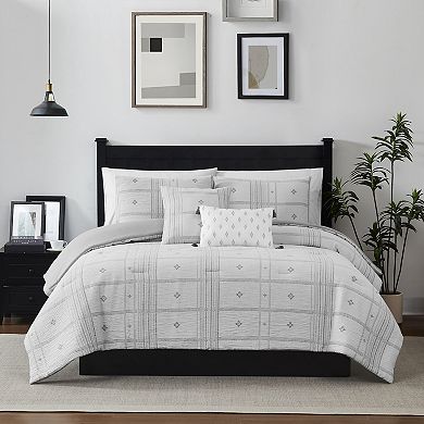 Modern Threads Elena 5-Piece Jacquard Comforter Set with Decorative Throw Pillows