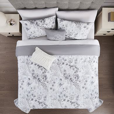 Modern Threads Giverny 5-Piece Printed Comforter Set with Decorative Throw Pillows