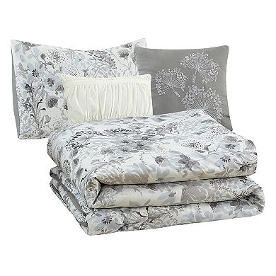 Modern Threads Giverny 5-Piece Printed Comforter Set with Decorative Throw Pillows