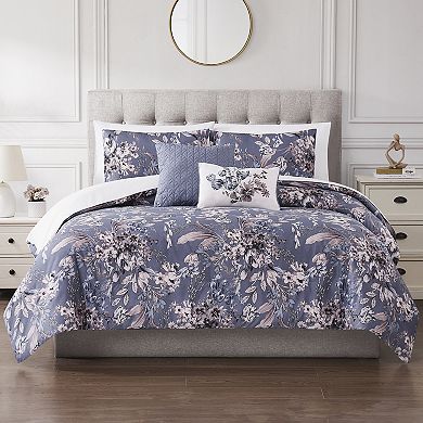 Modern Threads Thea 5-Piece Printed Comforter Set with Decorative Throw Pillows