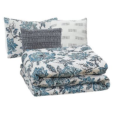 Modern Threads Athenas 5-Piece Printed Comforter Set with Decorative Throw Pillows