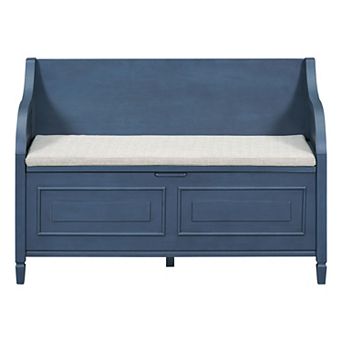 Merax Rustic Style Solid wood Entryway Multifunctional Storage Bench with Safety Hinge