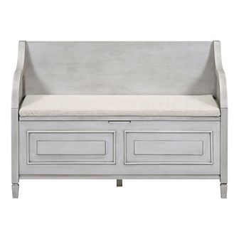 Merax Rustic Style Solid wood Entryway Multifunctional Storage Bench with Safety Hinge