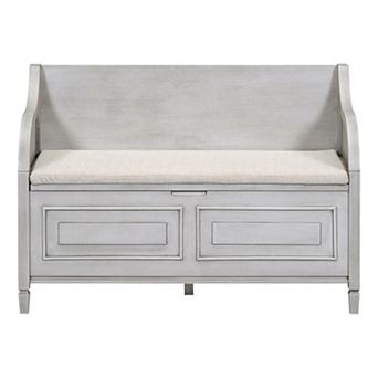 Merax Rustic Style Solid wood Entryway Multifunctional Storage Bench with Safety Hinge