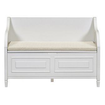 Merax Rustic Style Solid wood Entryway Multifunctional Storage Bench with Safety Hinge