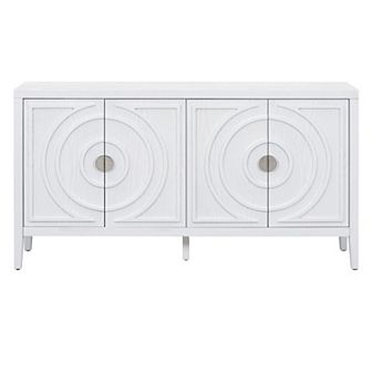 Merax Retro Sideboard door with Circular Groove Design Round Metal Door Handle for Entrance