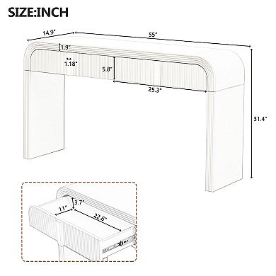 Merax Modern Rounded Silhouette and Smooth Surface Console Table