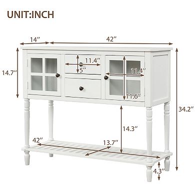 Merax Sideboard Console Table with Bottom Shelf