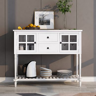 Merax Sideboard Console Table with Bottom Shelf