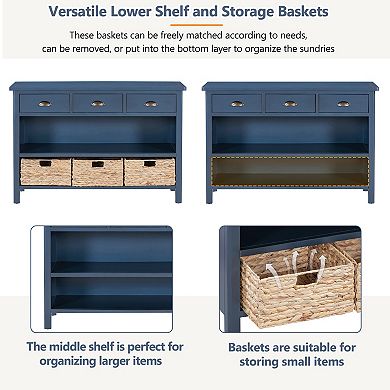 Merax Vintage Console Table with Drawers