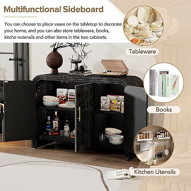 Merax Retro Minimalist Curved Sideboard