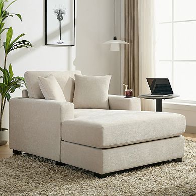 Merax 43.5" Oversized Chaise Lounger Modern Style Sofa Couch