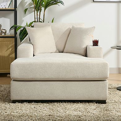 Merax 43.5" Oversized Chaise Lounger Modern Style Sofa Couch