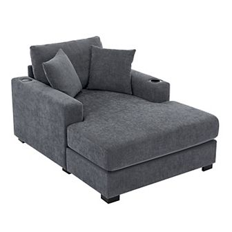 Merax 43.5" Oversized Chaise Lounger Modern Style Sofa Couch