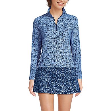 Women's Lands' End Long Sleeve Quarter Zip Swim Top