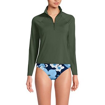Women's Lands' End Long Sleeve Quarter Zip Swim Top