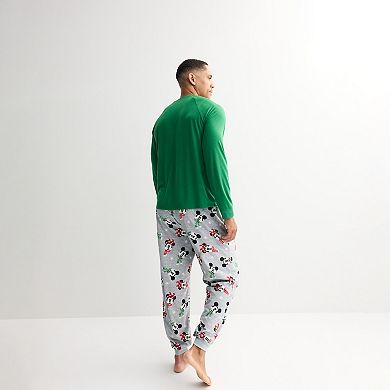 Men's Jammies For Your Families® Disney's Mickey & Minnie Mouse Merry And Bright Pajama Top & Pajama Bottoms Set