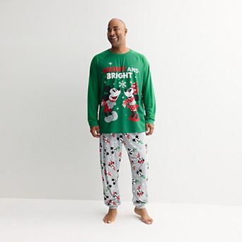 Big & Tall Jammies For Your Families® Disney's Merry and Bright 2 pc Pajama Top & Pants Set