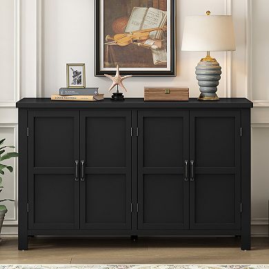 Merax 4-Door Storage Sideboard with Adjustable Shelves and Retro Atimon Handles
