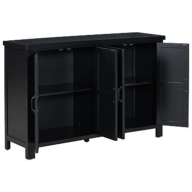 Merax 4-Door Storage Sideboard with Adjustable Shelves and Retro Atimon Handles