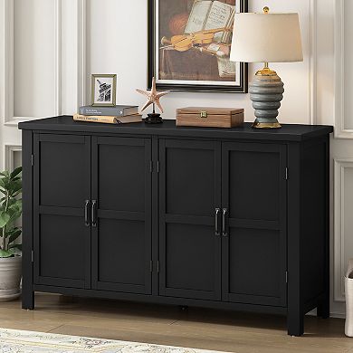 Merax 4-Door Storage Sideboard with Adjustable Shelves and Retro Atimon Handles